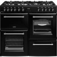 Belling Farmhouse 100DF 100cm Dual Fuel Range Cooker - Black - A Rated, Black