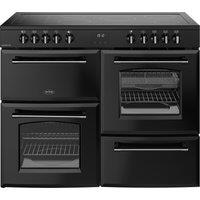 Belling Farmhouse 110E 110cm Electric Range Cooker with Ceramic Hob - Black - A/A Rated, Black
