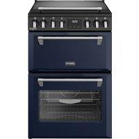 Stoves Richmond DX MRA 60Ei RTY 60cm Double Oven Electric Mini Range Cooker with Induction Hob - Midnight Blue - A/A Rated, Blue