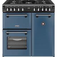 Stoves Richmond DX 90DF 90cm Dual Fuel Range Cooker with Gas Hob - Twilight Blue - A Rated, Blue