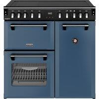 Stoves Richmond DX 90Ei 90cm Electric Range Cooker with Induction Hob - Twilight Blue - A Rated, Blue