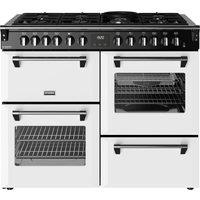 Stoves Richmond Deluxe 110DF 110cm Dual Fuel Range Cooker with Gas Hob - Ice White - A Rated, White