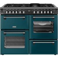Stoves Richmond Deluxe 110DF 110cm wide Dual Fuel Range Cooker with Gas Hob - Deep Marine - A Rated, Green