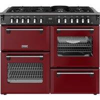 Stoves Richmond Deluxe 110DF 110cm Dual Fuel Range Cooker - Garnet Red - A Rated, Red