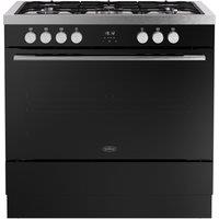Belling BEL RCA VISION SGL 90DF 90cm Dual Fuel Range Cooker with Gas Hob - Black / Silver Steel - A Rated, Silver