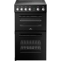 Newworld 444412056 50cm Wide Double Oven Electric Cooker with Ceramic Hob - Black - A Rated, Black