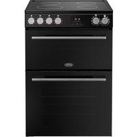 Belling 60cm wide Double Oven BEL FSA VISION 60Ei Electric Cooker with Induction Hob - Black / Silver Steel - A Rated, Silver