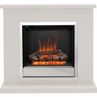 BeModern Elsham 4510 Log Effect Suite And Surround Fireplace - Cashmere, White