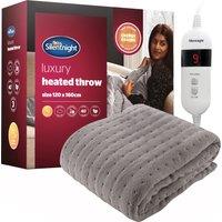 Silentnight Luxury Heated Throw - Grey, Grey