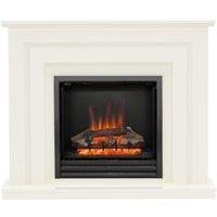 BeModern Whitham 538X Log Effect Suite And Surround Fireplace - Soft White, White