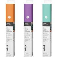 Cricut Smart Iron-On Matless Heat Transfer Vinyl (13 in x 36 in) - Bright Orange / Lavender / Mint, Bright Orange / Lavender / Mint
