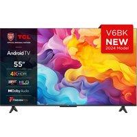 TCL V6BK 55" 4K Ultra HD Smart Android TV [2024] - 55V6BK, Black