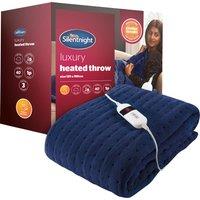 Silentnight Luxury Heated Throw - Navy, Blue