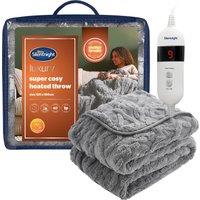 Silentnight Luxury Super Cosy Heated Throw - Grey, Grey
