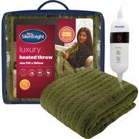 Silentnight Luxury Heated Throw - Green, Green