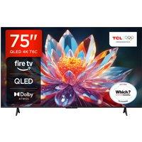 TCL T6C 75" 4K Ultra HD QLED Smart Fire TV [2025] - 75T6C-UK, Silver