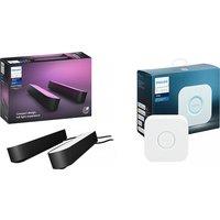 Philips Hue Ambiance Play White & Colour LED Lightbar 2 Pack & Bridge, Black