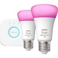 Philips Hue Ambiance White and Colour E27 Starter Kit, White