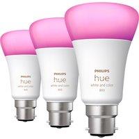Philips Hue Ambiance White and Colour B22 Smart Bulb - 3 Pack, White