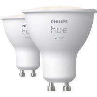 Philips Hue White GU10 Smart Bulb - 2 Pack, White