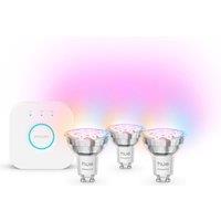 Philips Hue Essentials Colour GU10 3-pack and Bridge Kit, White
