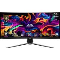 MSI MAG 341CQP QD-OLED 34 UltraWide Quad HD 175Hz OLED Gaming Monitor - Black, Black