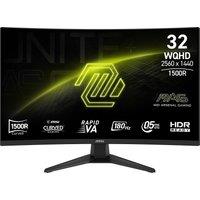 MSI MAG 321CQF E18 31.5" Wide Quad HD 180Hz Curved Gaming Monitor - Black, Black