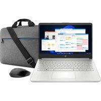 HP 14s-dq5013na 14 Laptop - Intel Core i3, 128GB SSD, 4 GB RAM - With HP 150 Wireless Mouse and HP Prelude 15.6 Top Load laptop bag - Silver, Silver