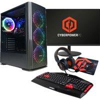 CyberPowerPC AO22225 Gaming PC - AMD Ryzen 5, 500GB SSD - Black, Black