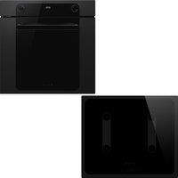 Smeg AOSF6200I Built In Electric Single Oven and Induction Hob Pack - Black - A Rated, Black