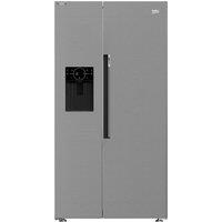Beko HarvestFresh ASP342VPS Plumbed Frost Free American Fridge Freezer - Stainless Steel Effect - E Rated, Stainless Steel