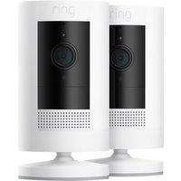 Ring Stick Up Cam Battery (Twin Pack) Smart Home Security Camera - White, White