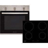 Baumatic BCPK605X Built In Electric Single Oven and Ceramic Hob Pack - Stainless Steel / Black - A Rated, Stainless Steel
