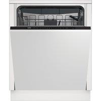 Beko BDIN16540 Fully Integrated Full Size Dishwasher - Stainless Steel Control Panel with Fixed Door Hinge Kit - C Rated, Stainless Steel