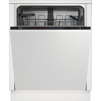 Beko b300 BDIN25430 Fully Integrated Full Size Dishwasher - Black Control Panel with Fixed Door Hinge Kit - D Rated, Black