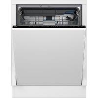 Beko PowerIntense BDIN38550WP Wifi Connected Fully Integrated Full Size Dishwasher - Silver Control Panel with Fixed Door Hinge Kit - B Rated, Silver
