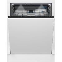 Beko PowerIntense BDIN38560WPF Wifi Connected Fully Integrated Full Size Dishwasher - Stainless Steel Control Panel with Fixed Door Hinge Kit - A Rated, Stainless Steel