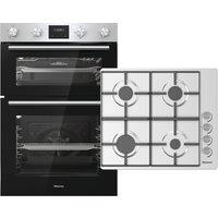 Hisense BI6095HGXUK Built In Electric Double Oven and Gas Hob Pack - Stainless Steel - A/A Rated, Stainless Steel