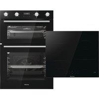 Hisense BI6095HIGUK Built In Electric Double Oven and Induction Hob Pack - Black - A/A Rated, Black