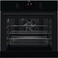 AEG Steambake BPK355061B Built In Electric Single Oven and Pyrolytic Cleaning - Black - A+ Rated, Black