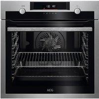 AEG Steambake BPS555060M Built In Electric Single Oven and Pyrolytic Cleaning - Black / Stainless Steel - A+ Rated, Black