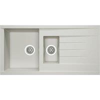Rocklite Bredon 1.5 Bowl Inset Kitchen Sink - White, White