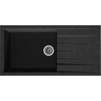 Rocklite Bredon 1 Bowl Inset Kitchen Sink - Black, Black
