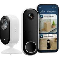 Arlo Essential E3 INDOOR 2K + DOORBELL HD IP Smart Home Security Camera - White, White