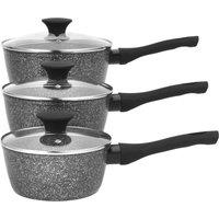 Salter Megastone 3 Piece Pan Set - Grey, Grey
