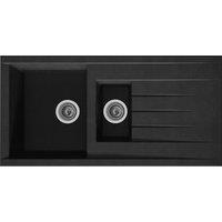 Rocklite Bredon 1.5 Bowl Inset Kitchen Sink - Black, Black