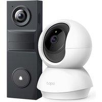 Tapo C200 Indoor Pan Tilt Camera and Tapo TD20 Smart Doorbell Security Bundle - Multi Colour, Multi Colour