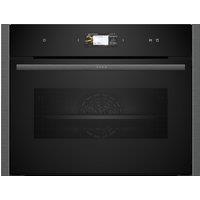NEFF N90 C24FS31G0B Wifi Connected Built In Compact Electric Single Oven - Graphite - A+ Rated, Silver