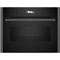 NEFF N70 C24MR21G0B Built In Compact Electric Single Oven with Microwave Function - Graphite, Silver