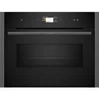 NEFF N90 C24MS71G0B Wifi Connected Built In Compact Electric Single Oven with Microwave Function with Pyrolytic Cleaning - Graphite, Silver
